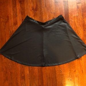 Black pleather a line skater shirt